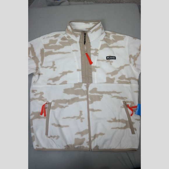 Columbia Men's XL Field ROC Back Bowl Fleece Full Zip, Sea Salt Roc Fields Camo - Picture 2 of 4